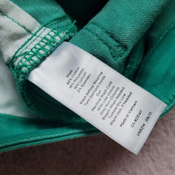 Talbots Flawless Jeans 2P Green Five Pocket Slim Ankle Stretch - Picture 6 of 9